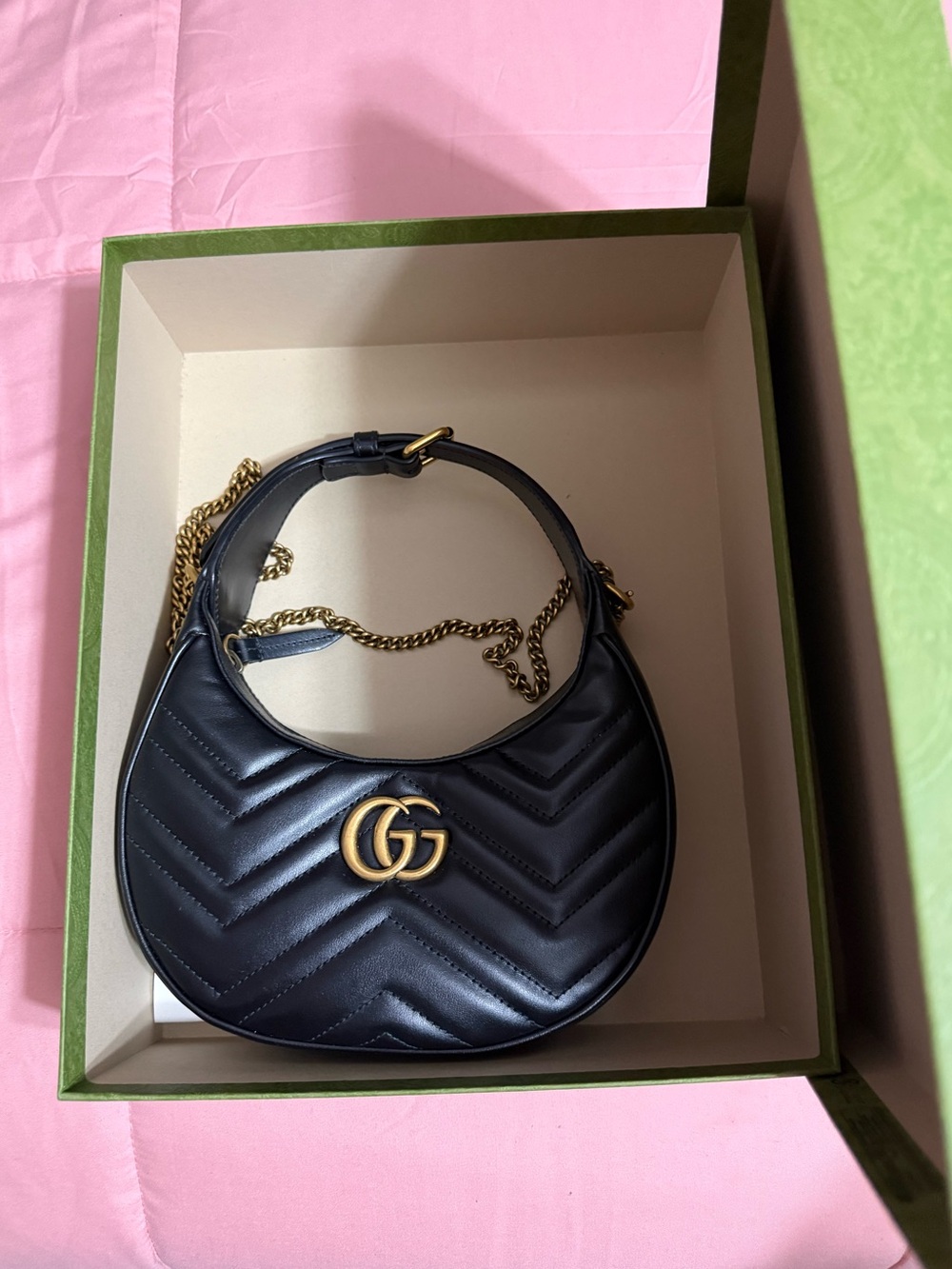 GG MARMONT HALF-MOON-SHAPED MINI BAG